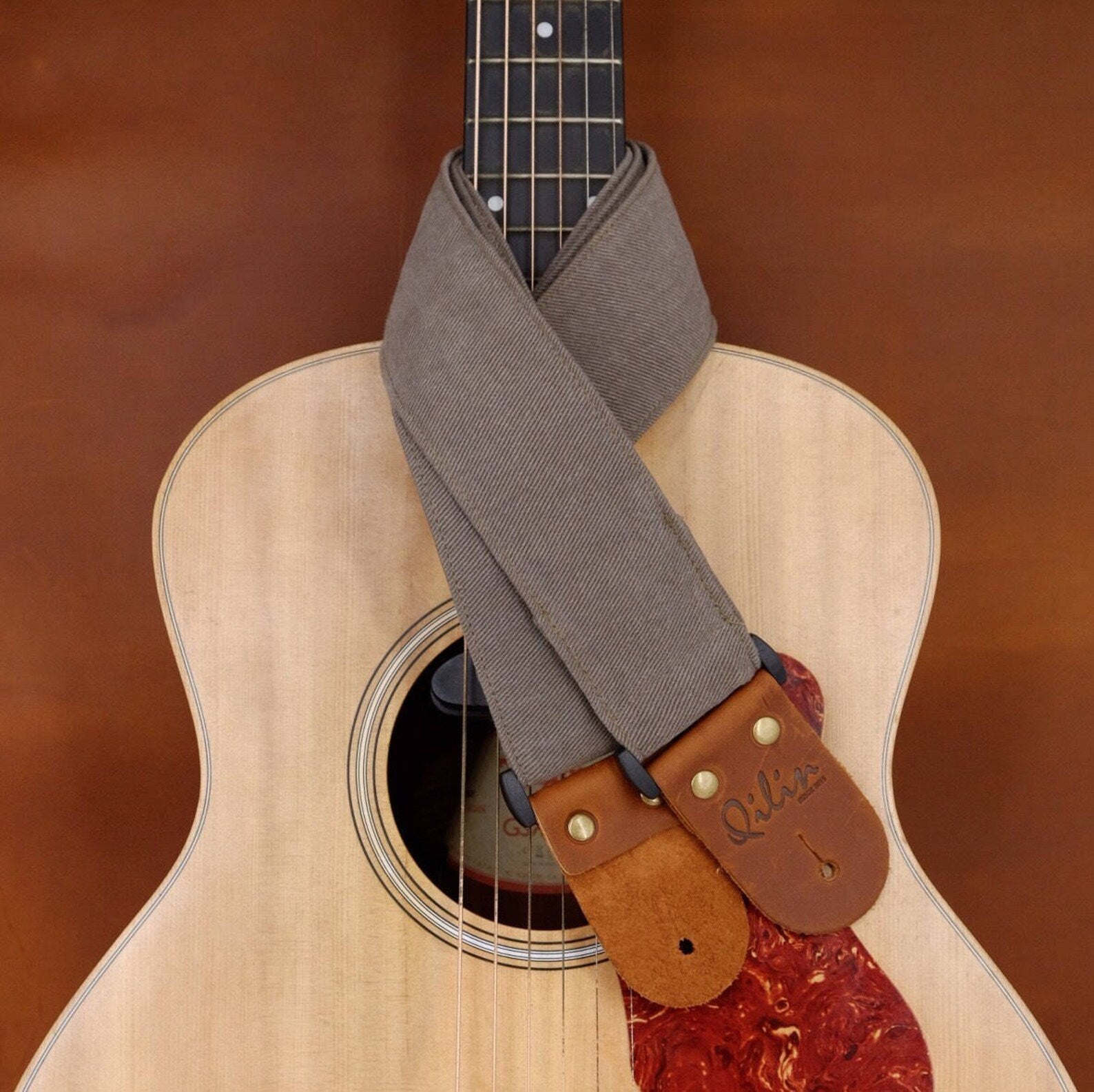 Grey Denim Guitar Strap