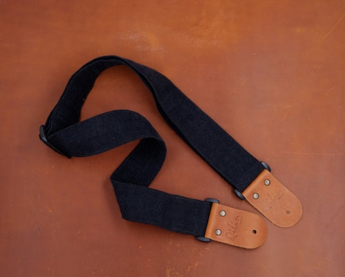 Black Denim Guitar Strap