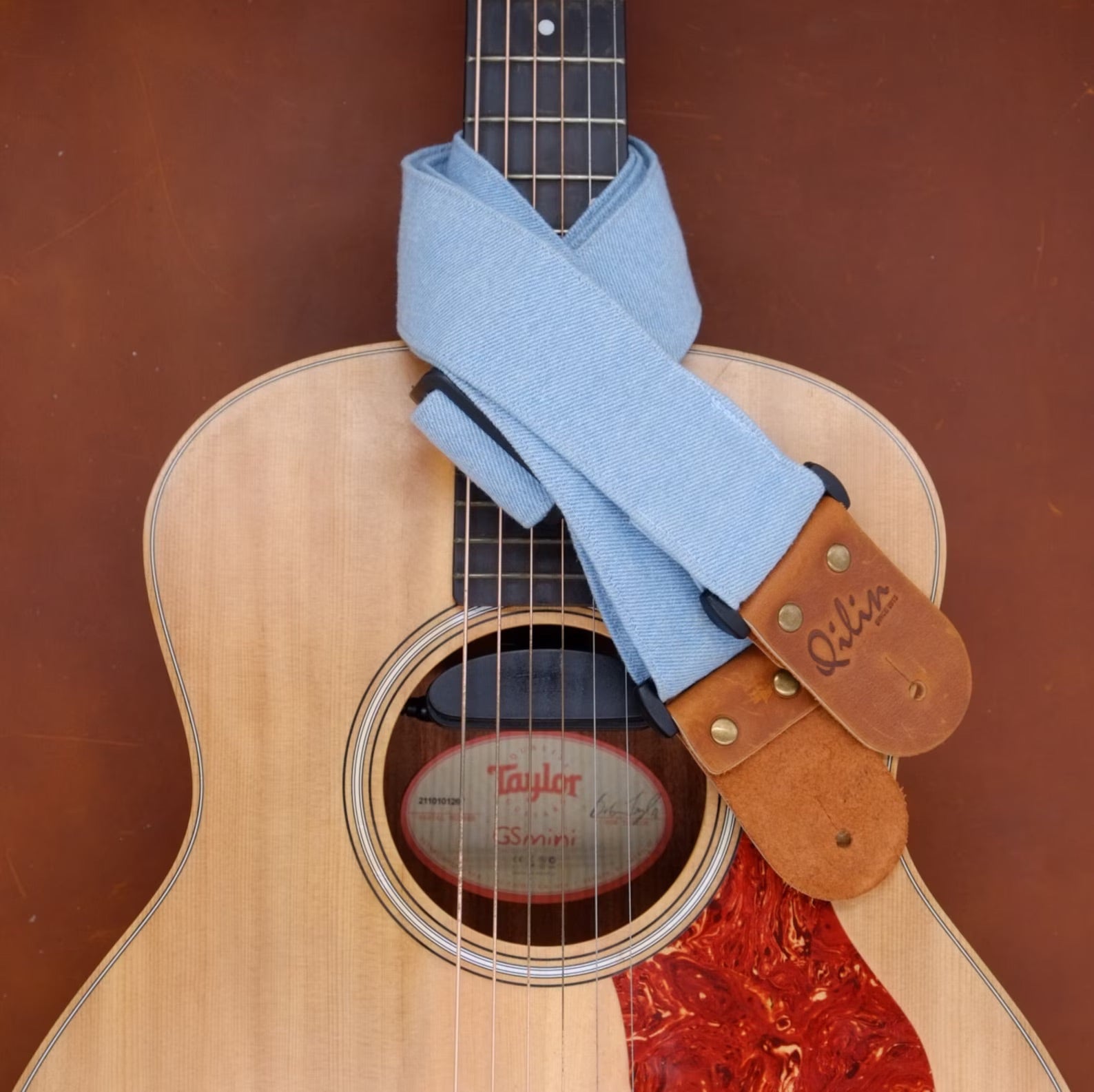 Light Blue Denim Guitar Strap