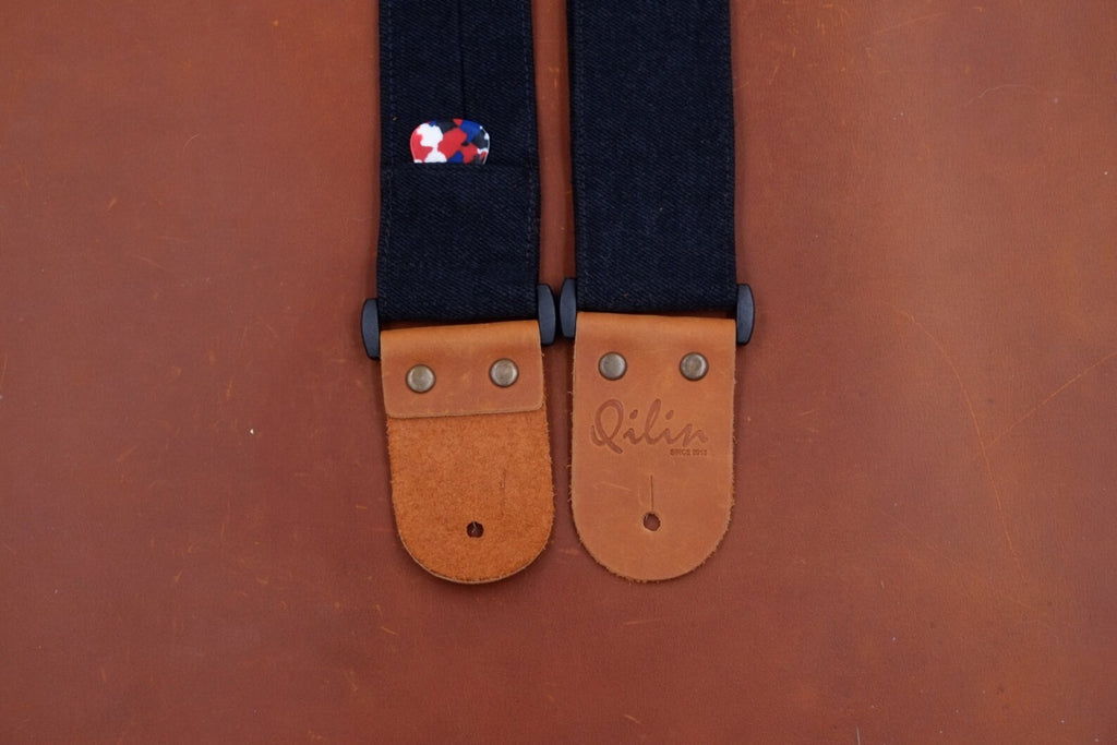 Black Denim Guitar Strap
