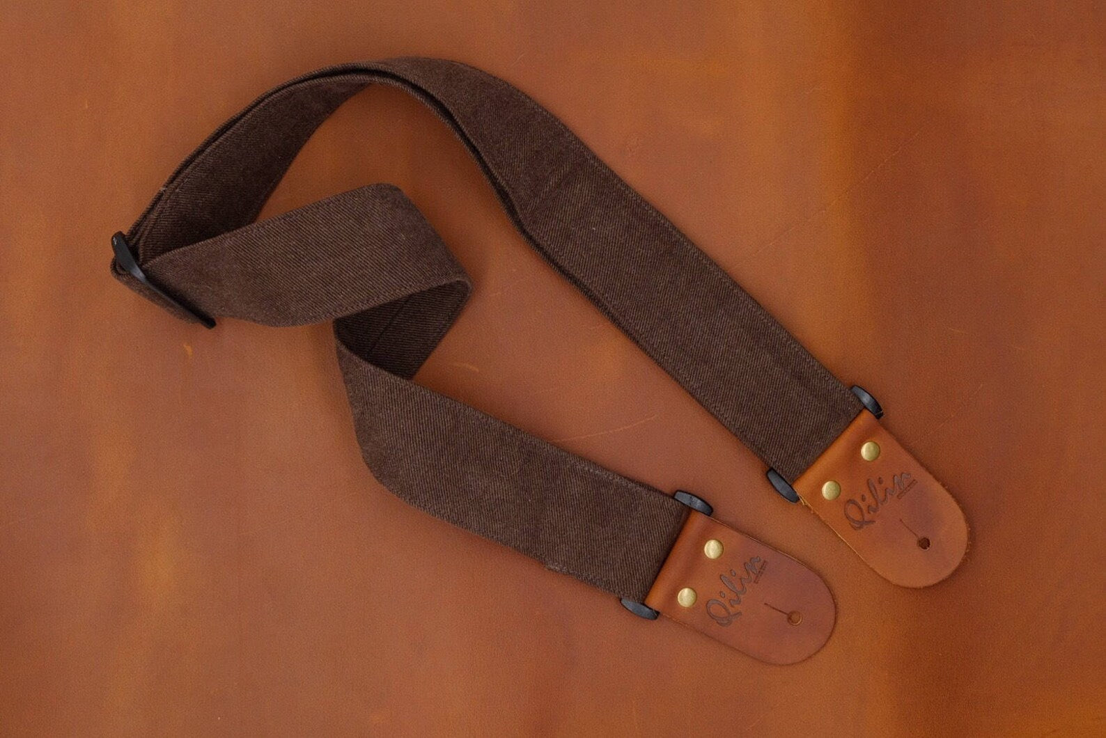Brown Denim Guitar Strap