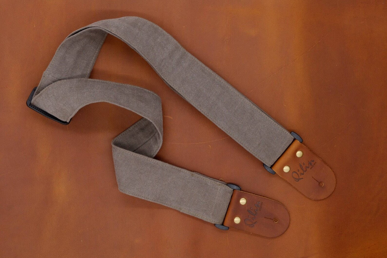 Grey Denim Guitar Strap