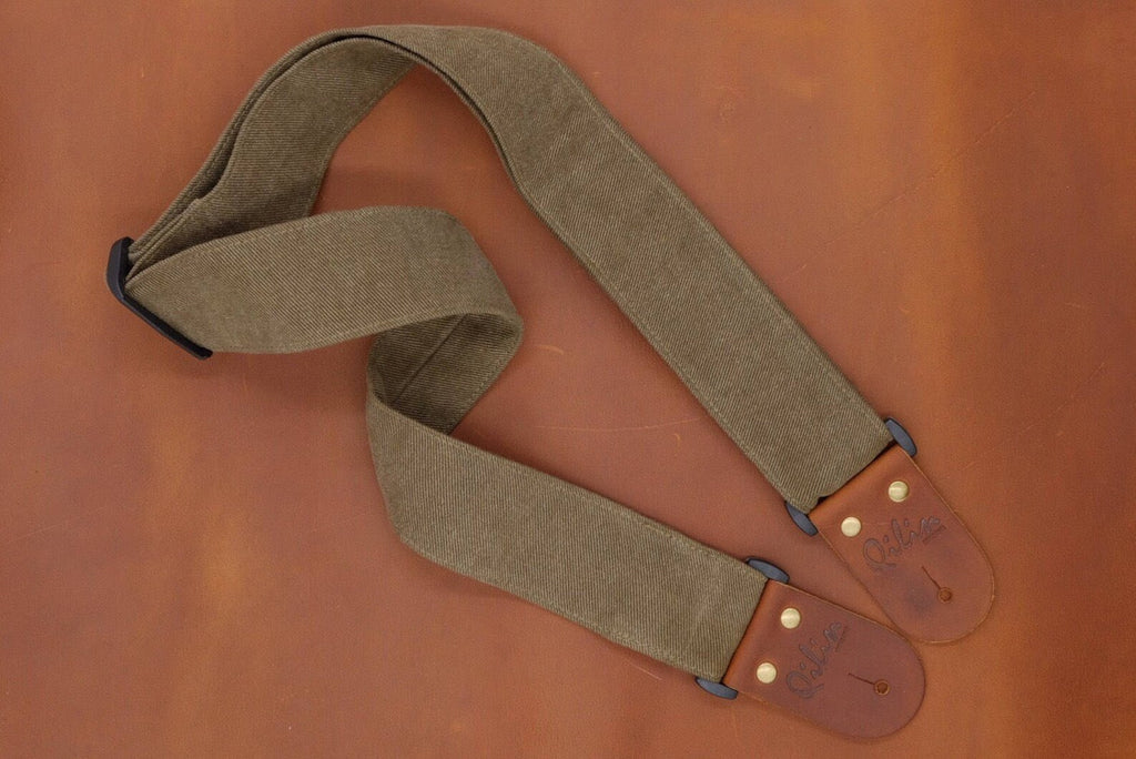 Green Denim Guitar Strap