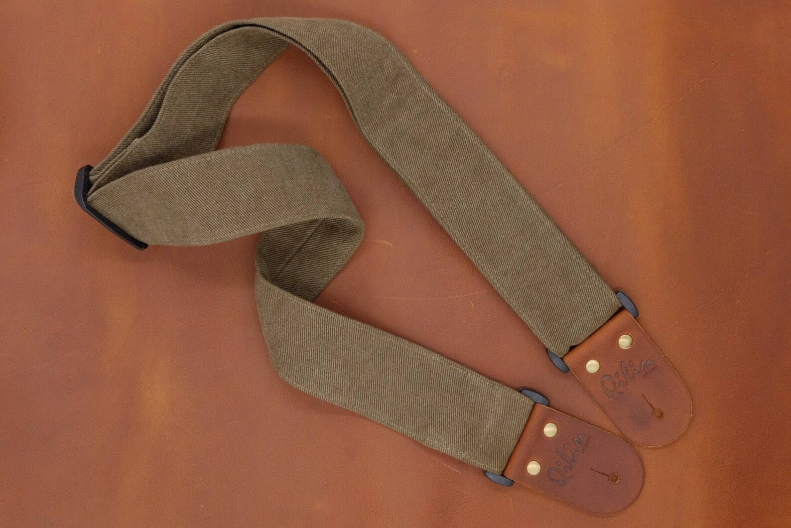 Green Denim Guitar Strap