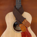 Brown Denim Guitar Strap - front view