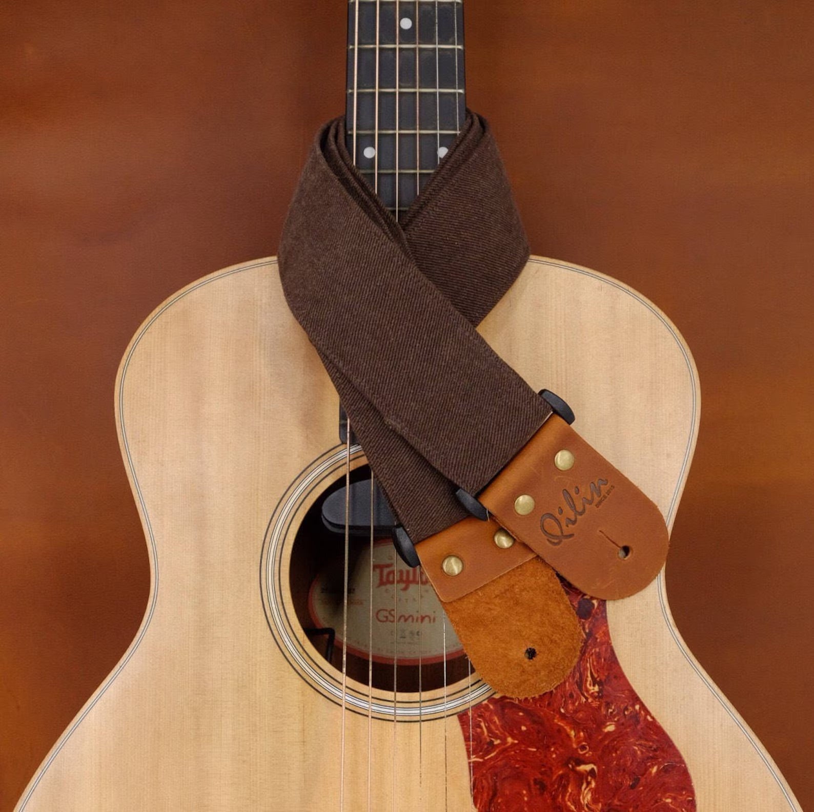 Brown Denim Guitar Strap