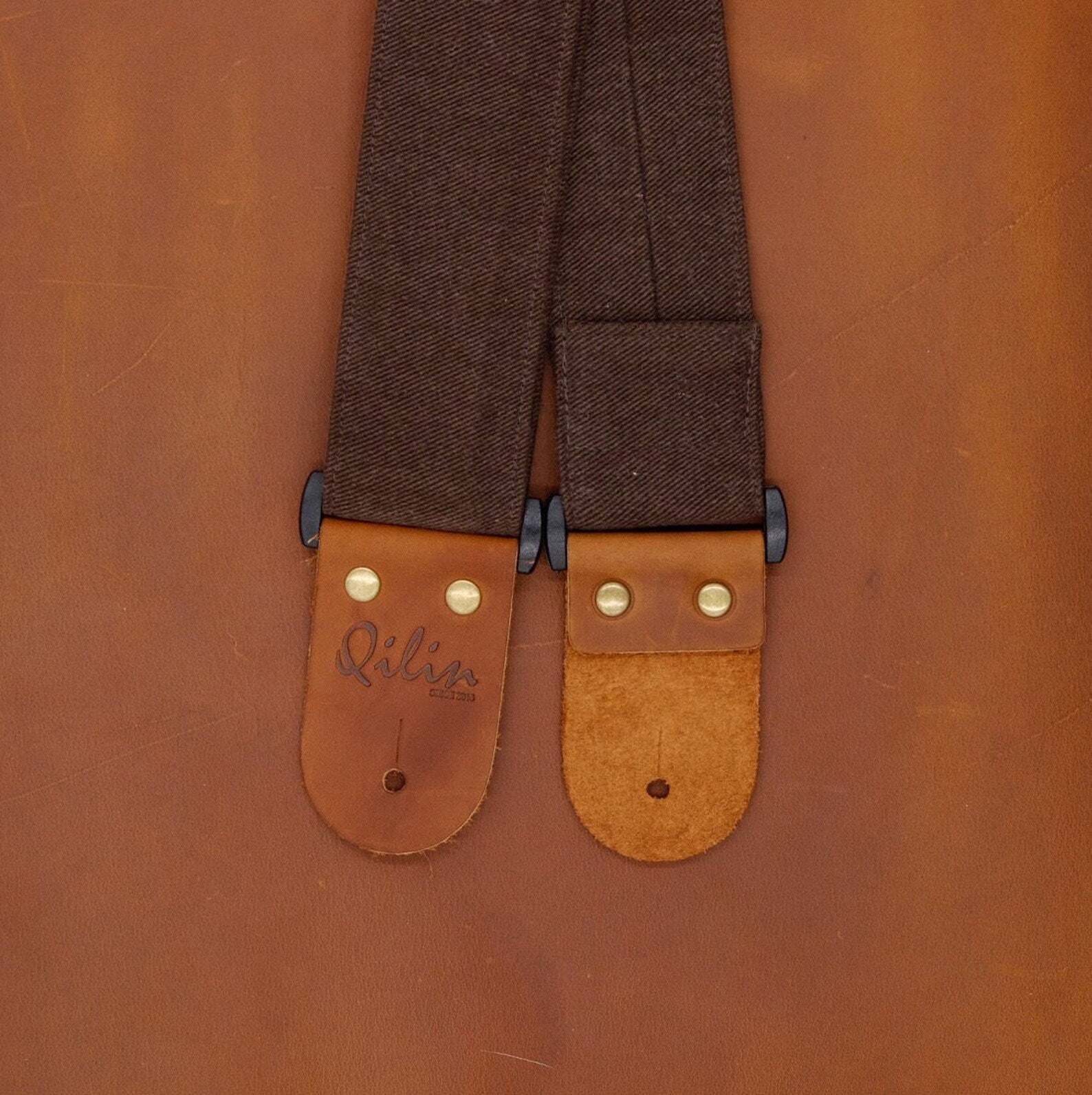 Brown Denim Guitar Strap