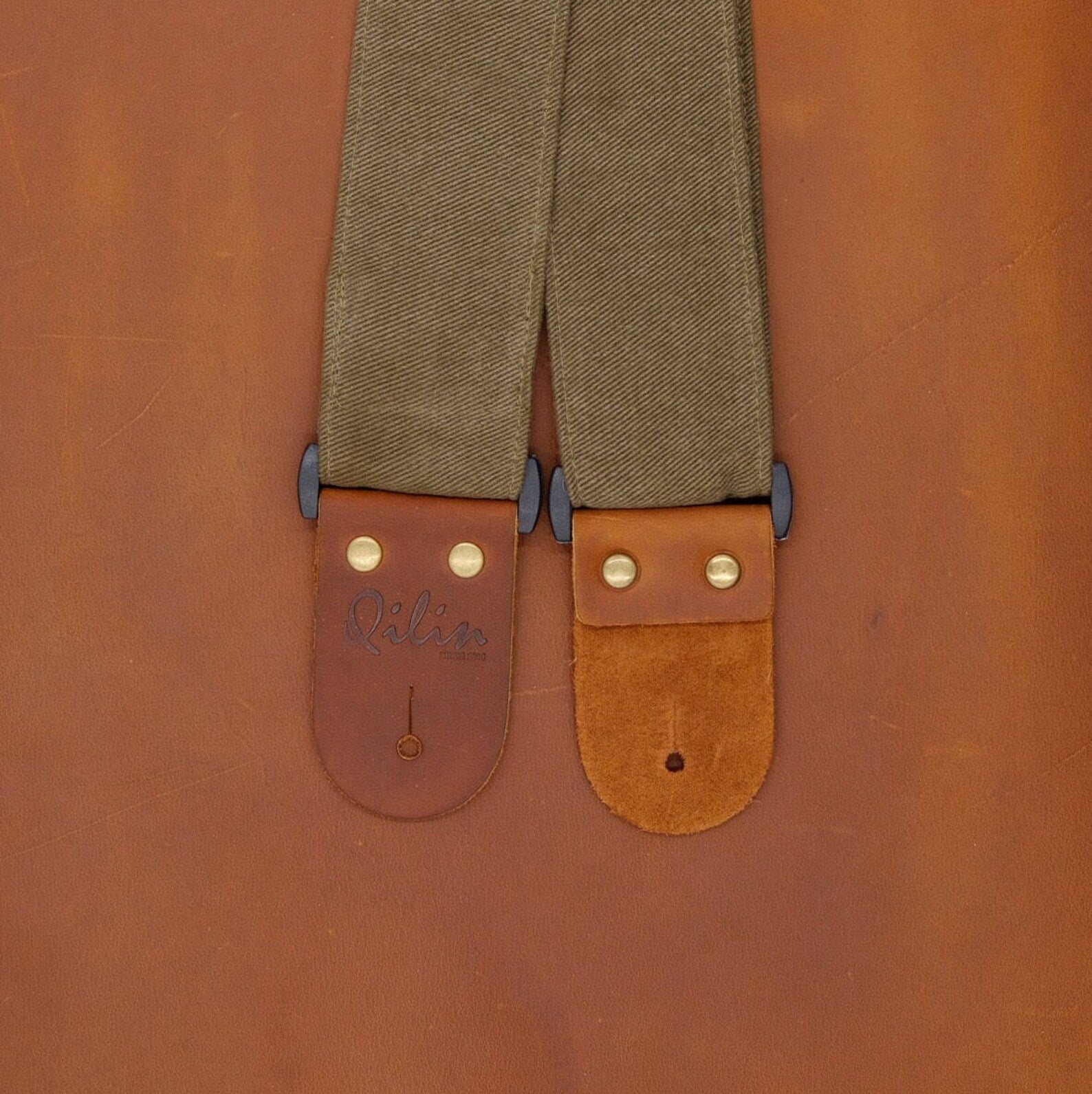 Green Denim Guitar Strap