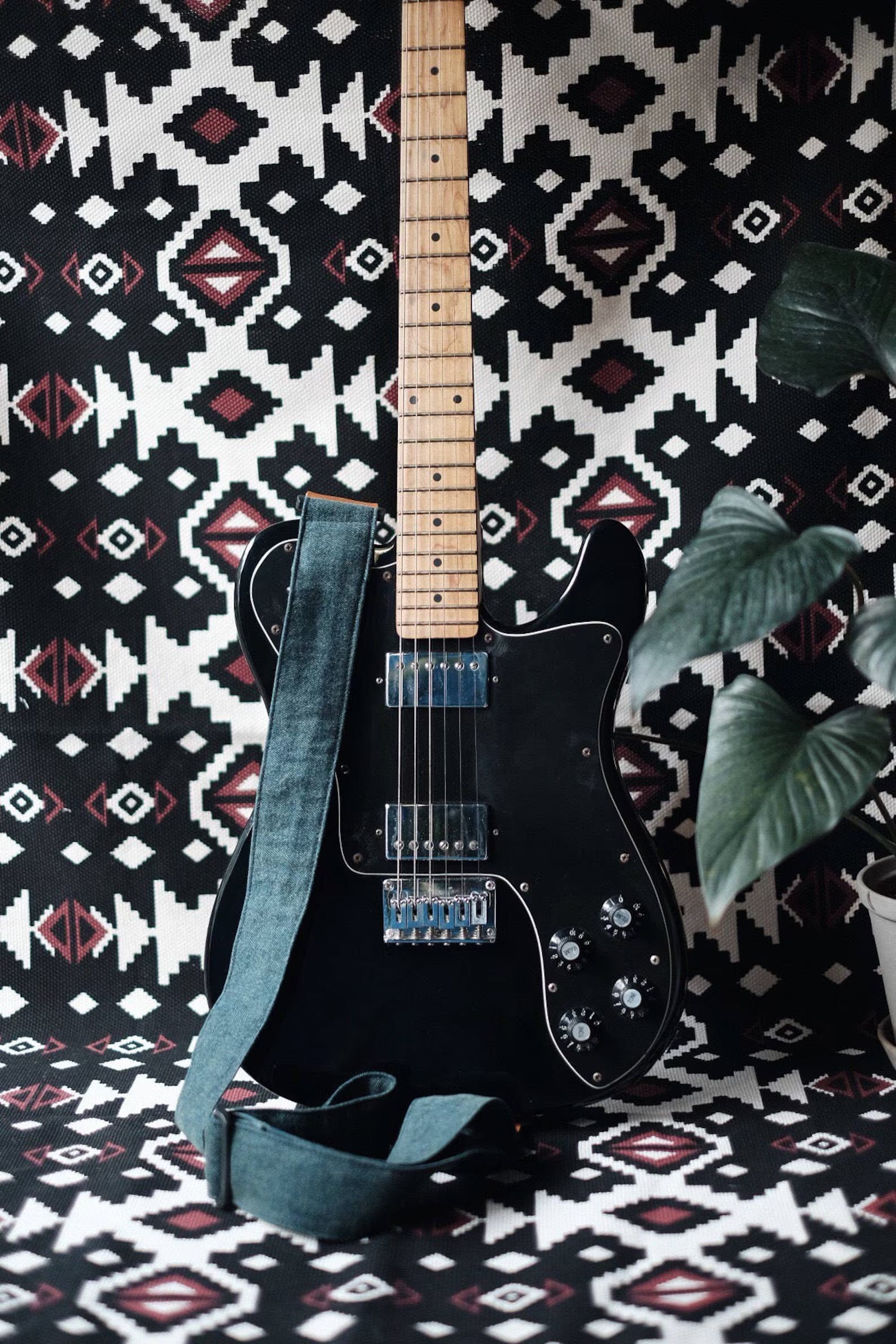 Deep Blue Denim Guitar Strap