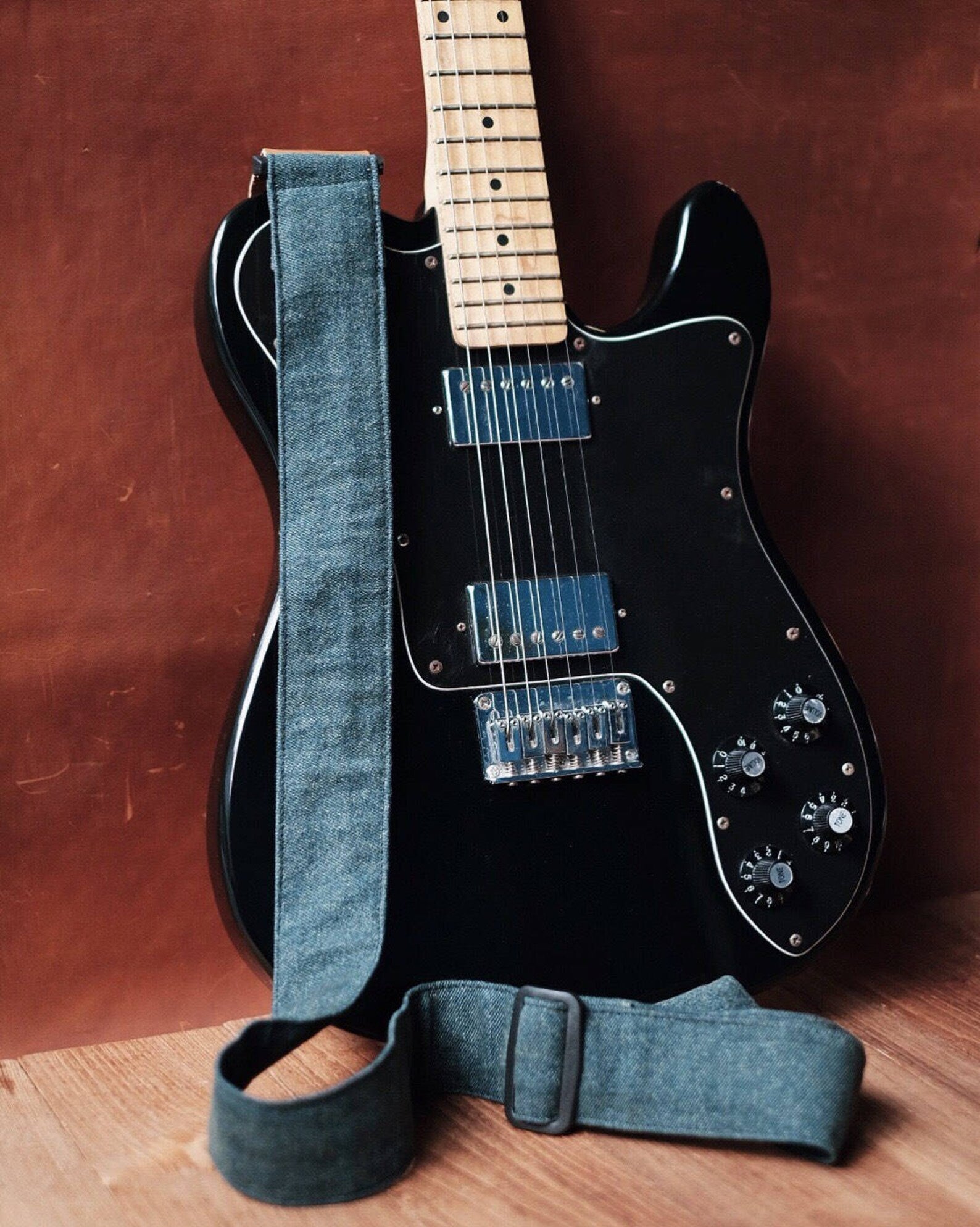 Deep Blue Denim Guitar Strap