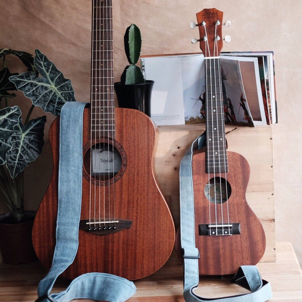 Light Blue Denim Guitar Strap