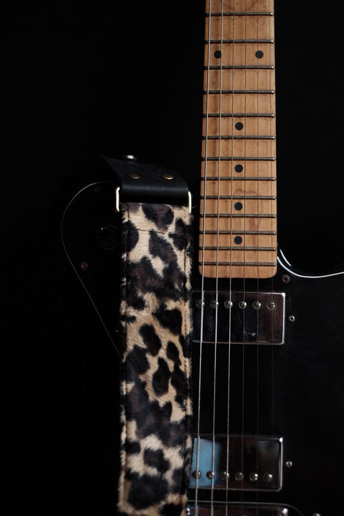 Black Leopard Guitar Strap