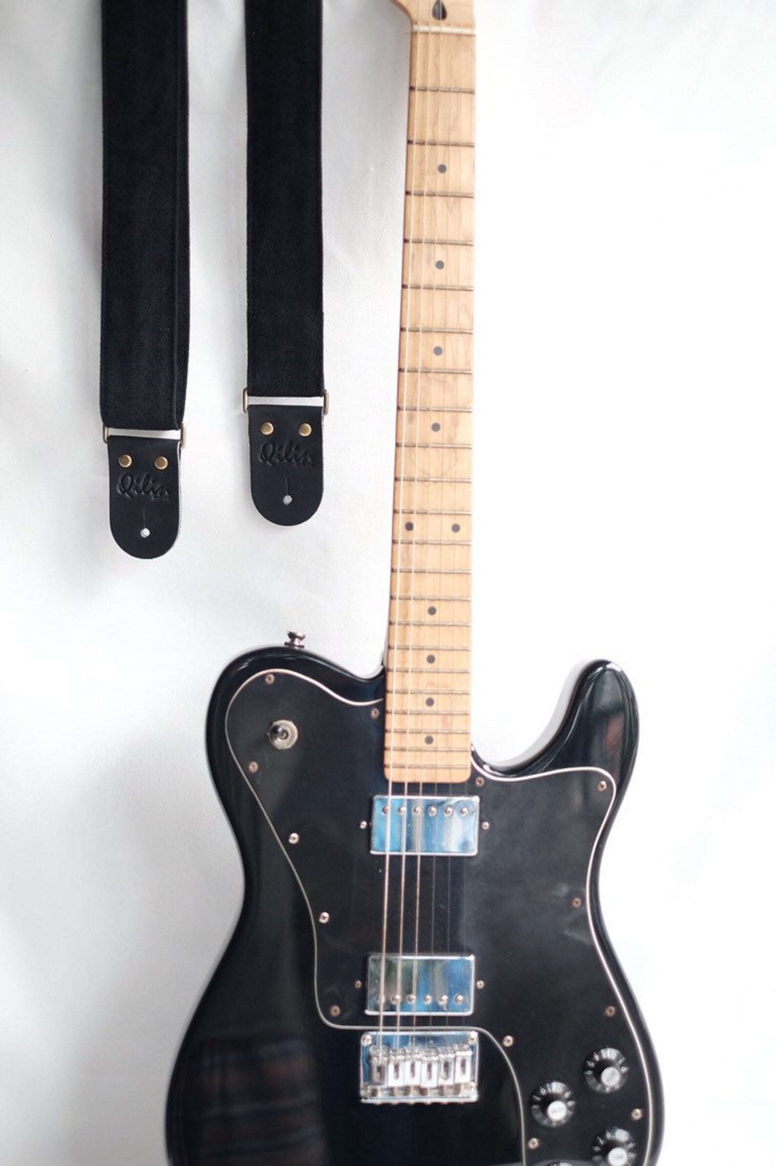 Black Denim Guitar Strap