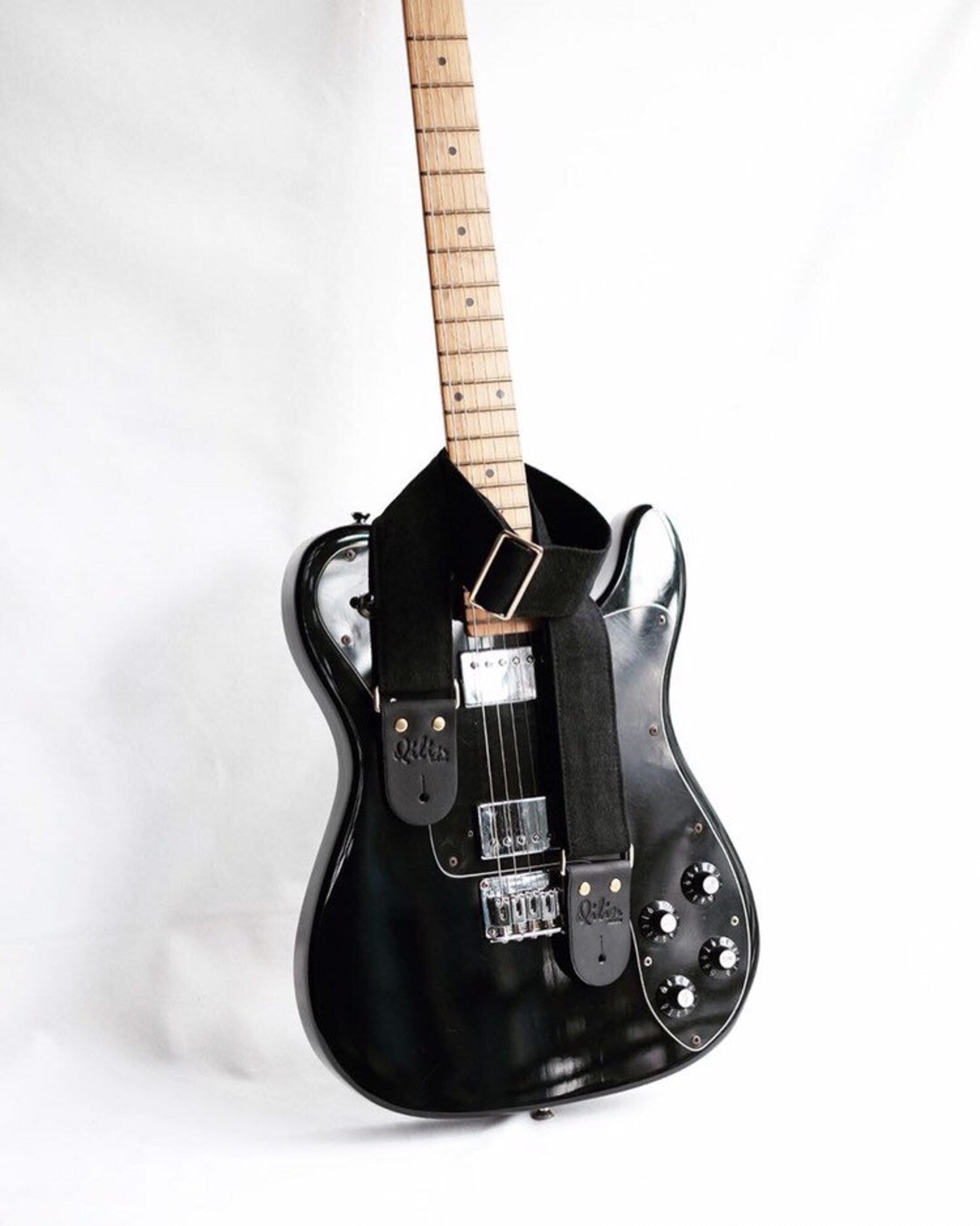 Black Denim Guitar Strap