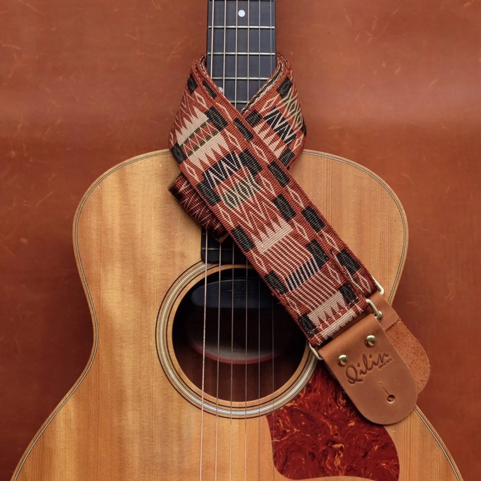 Brown woven vintage Guitar Strap