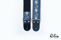 Blue Retro Vintage Guitar Strap - Handmade - front view
