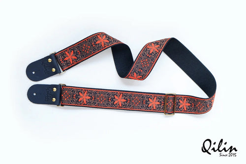 Blossom Orange retro Guitar Strap