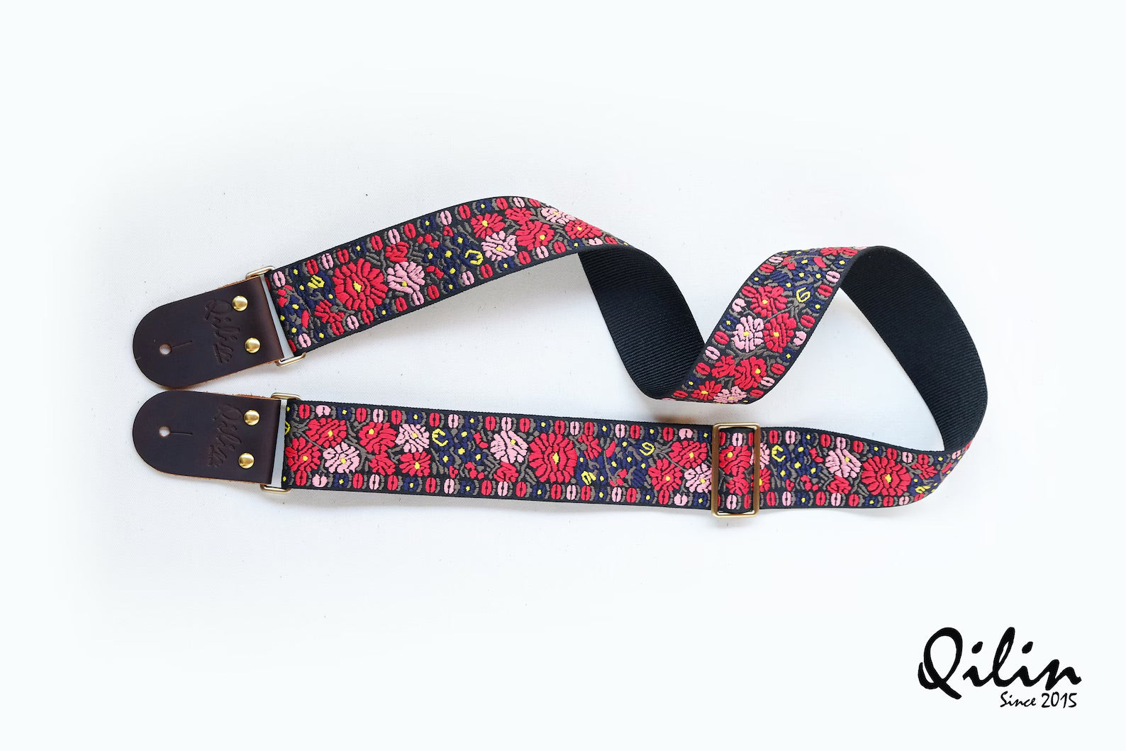 Flower Fields Vintage Floral Guitar Strap - Handmade