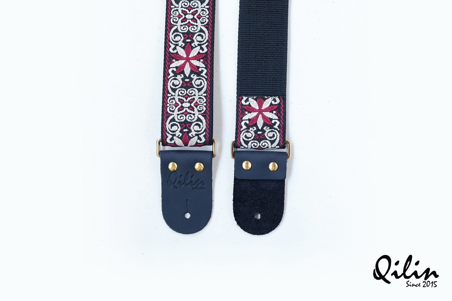 Blossom Red-White retro Guitar Strap