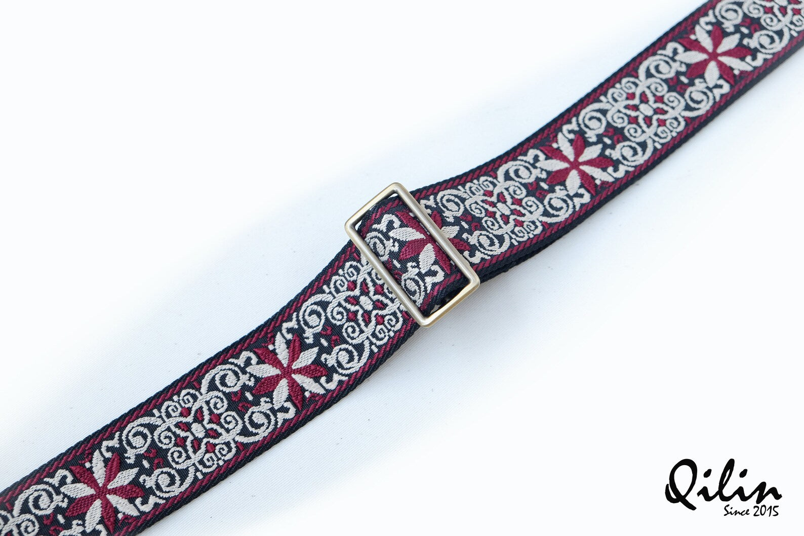Blossom Red-White retro Guitar Strap
