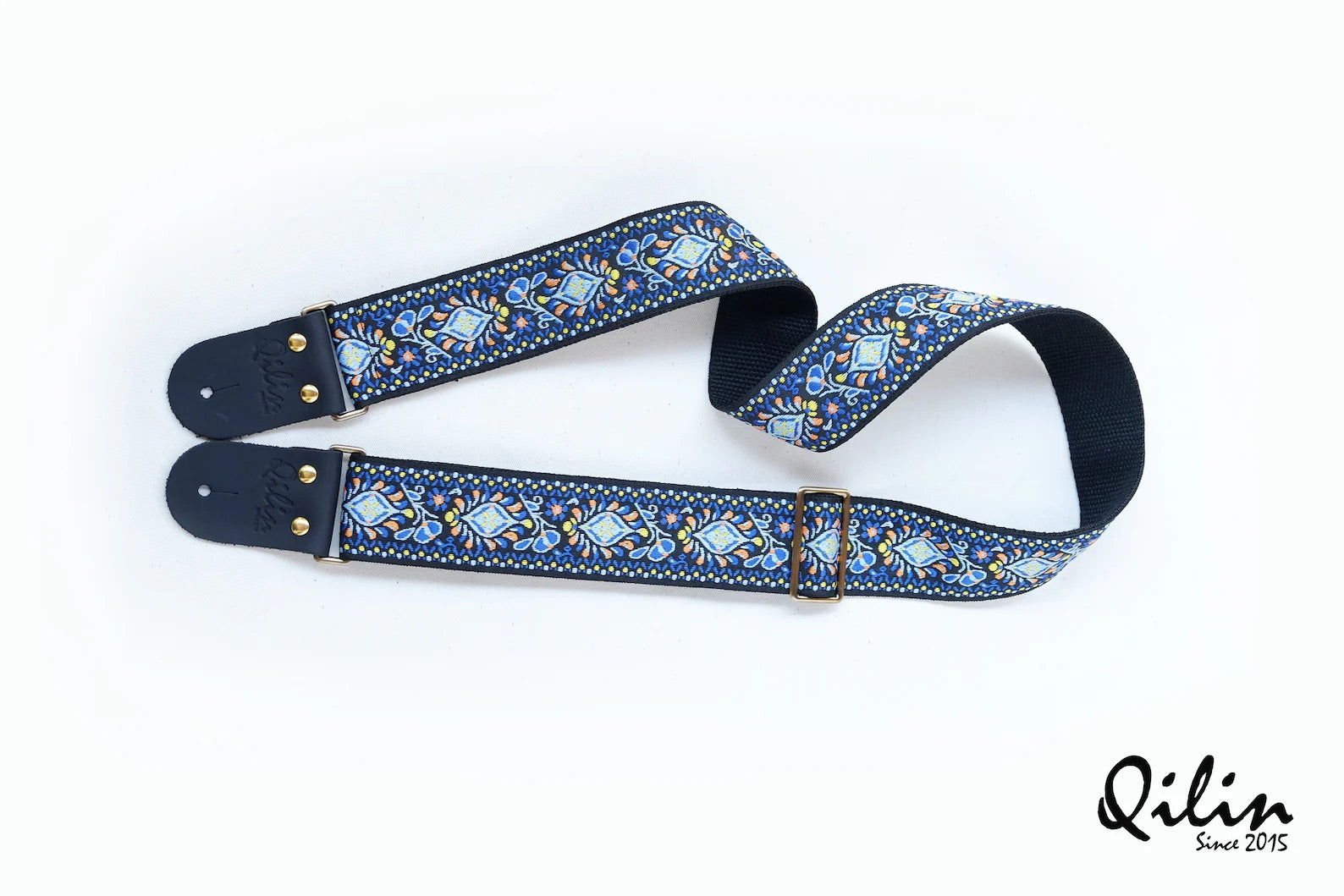 Blue retro Guitar Strap