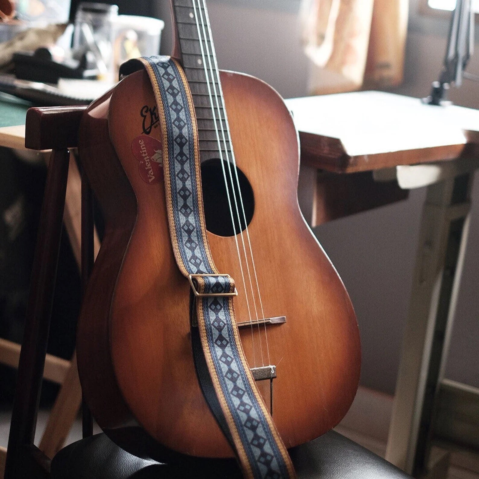 Yellow vintage Guitar Strap