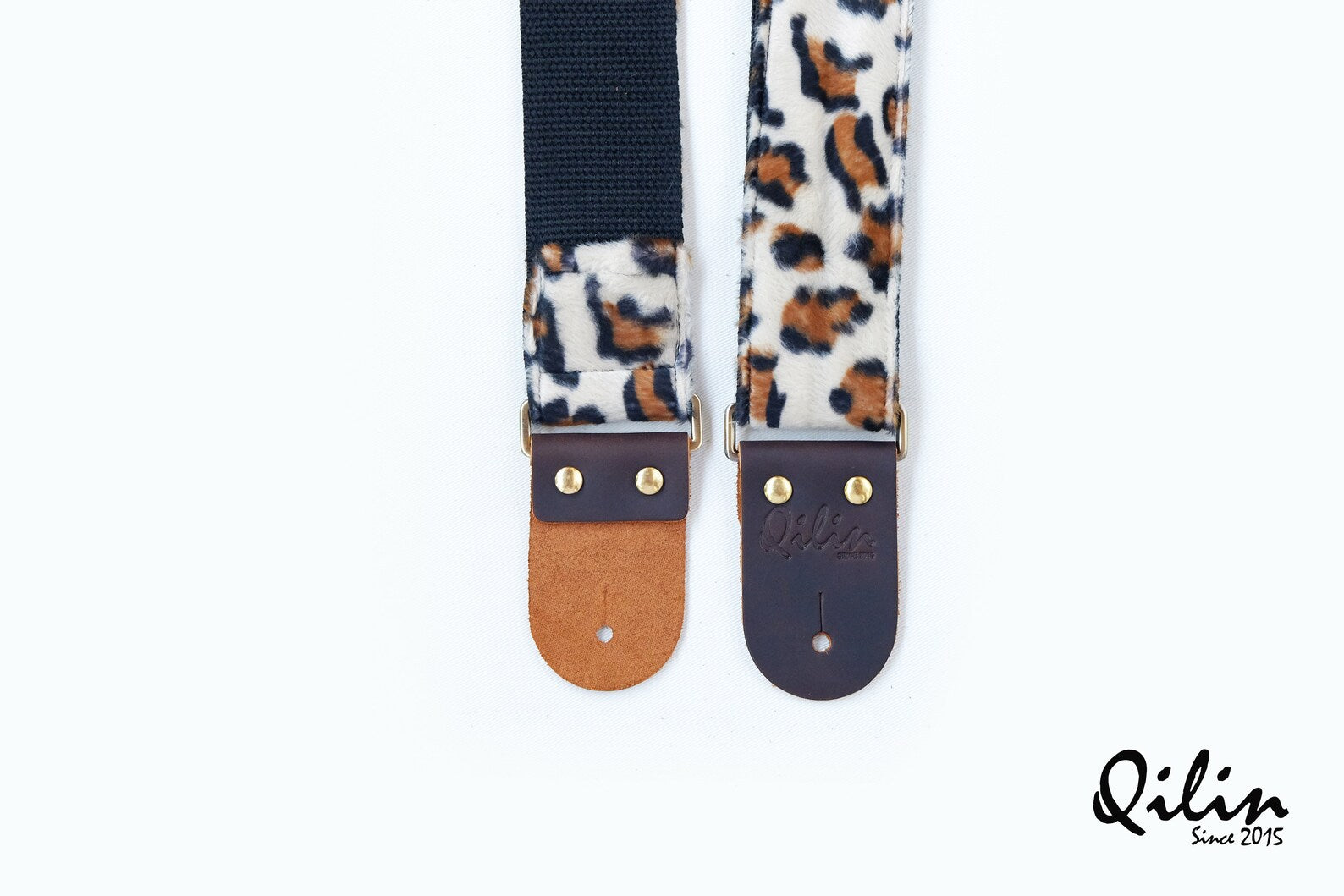 Cream Leopard Guitar Strap