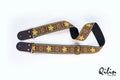 Blossom Yellow Retro Floral Guitar Strap - Handmade - front view