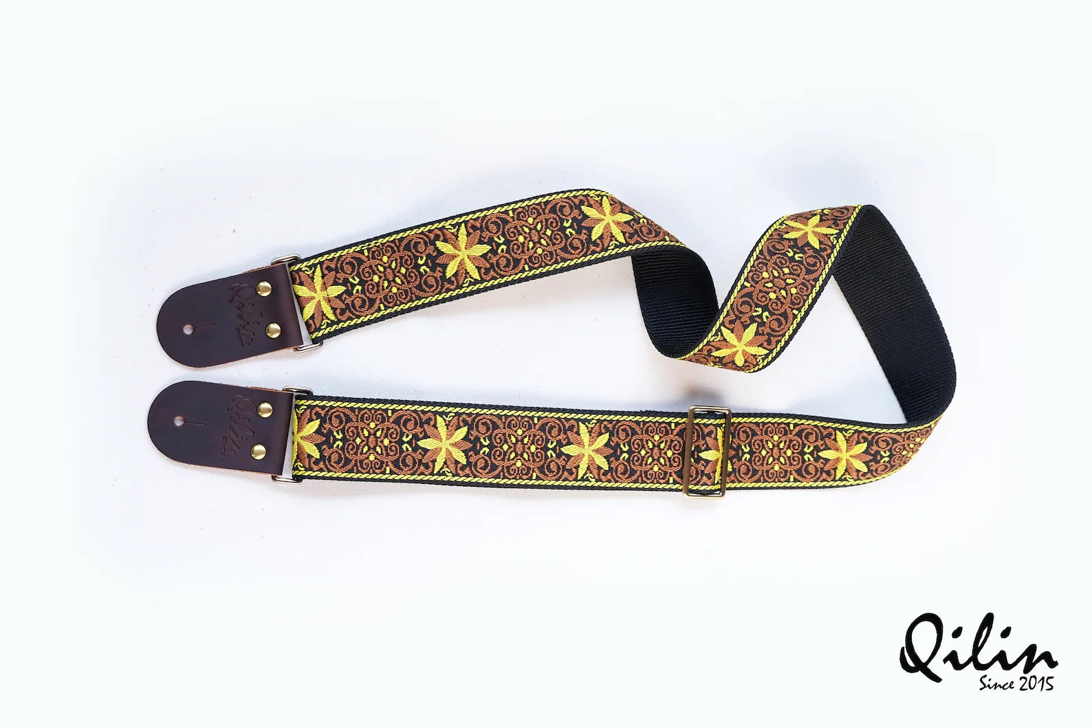 Blossom Yellow retro Guitar Strap