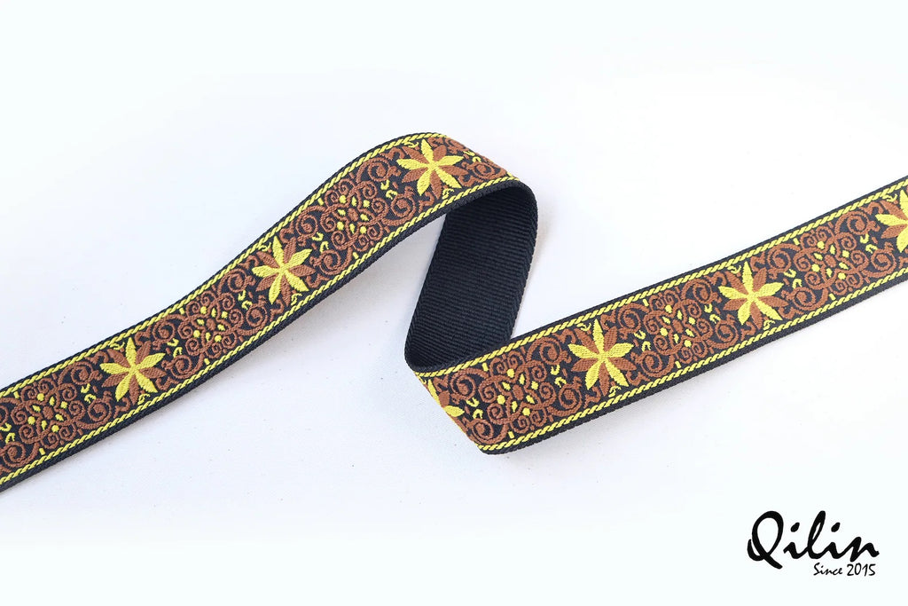 Blossom Yellow retro Guitar Strap