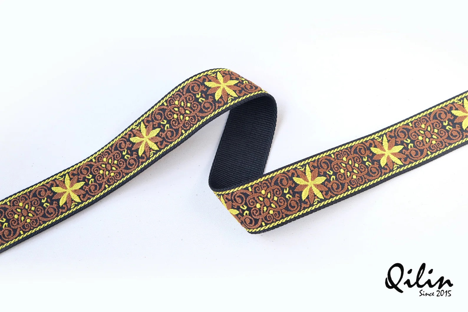 Blossom Yellow retro Guitar Strap