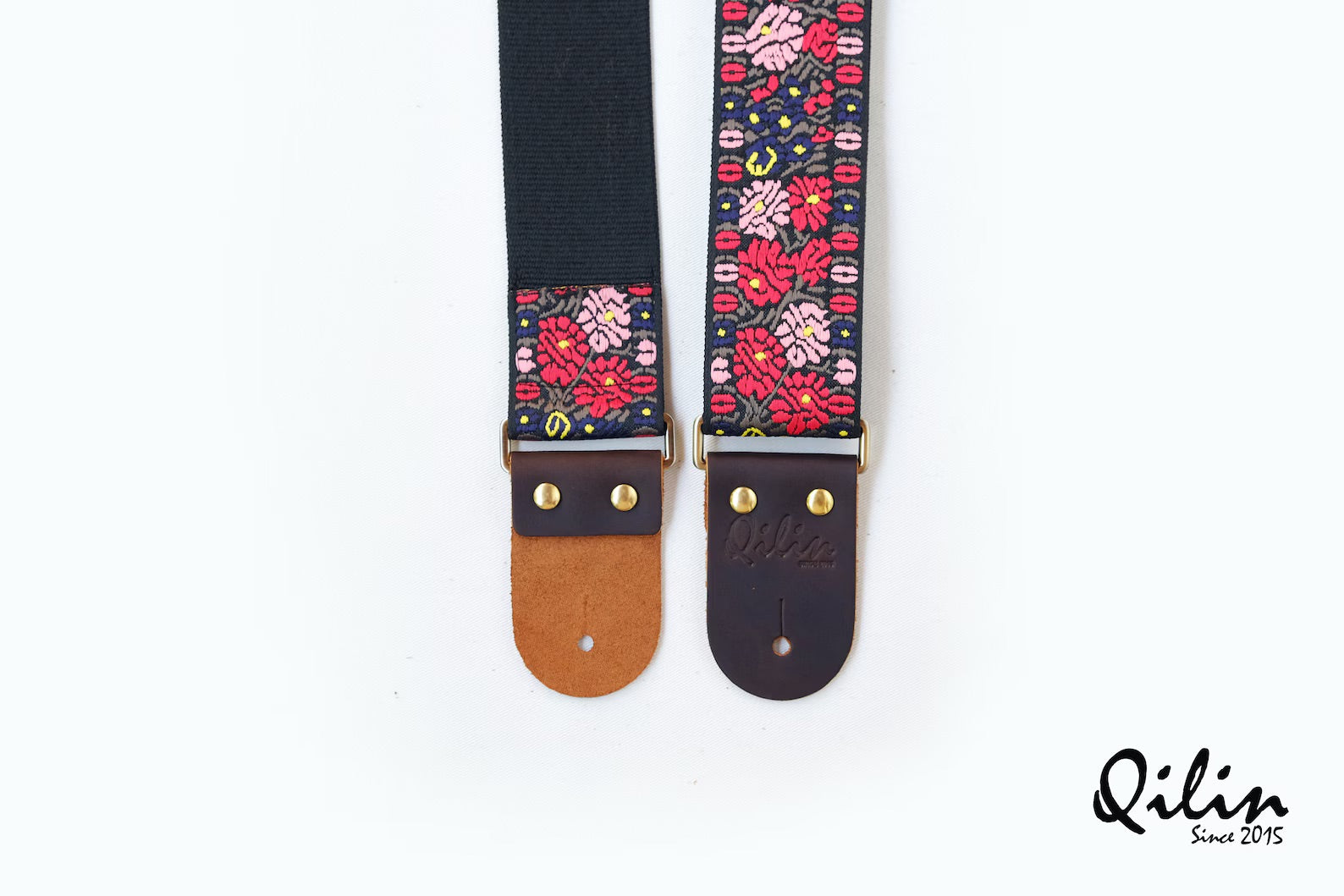 Flower Fields Vintage Floral Guitar Strap - Handmade