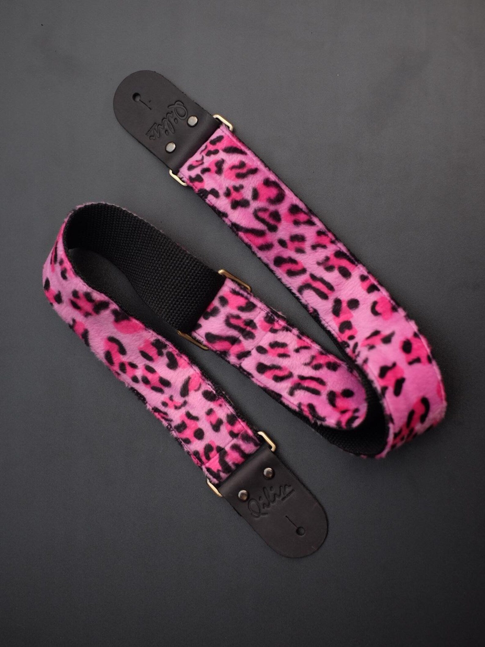 Pink Leopard Guitar Strap