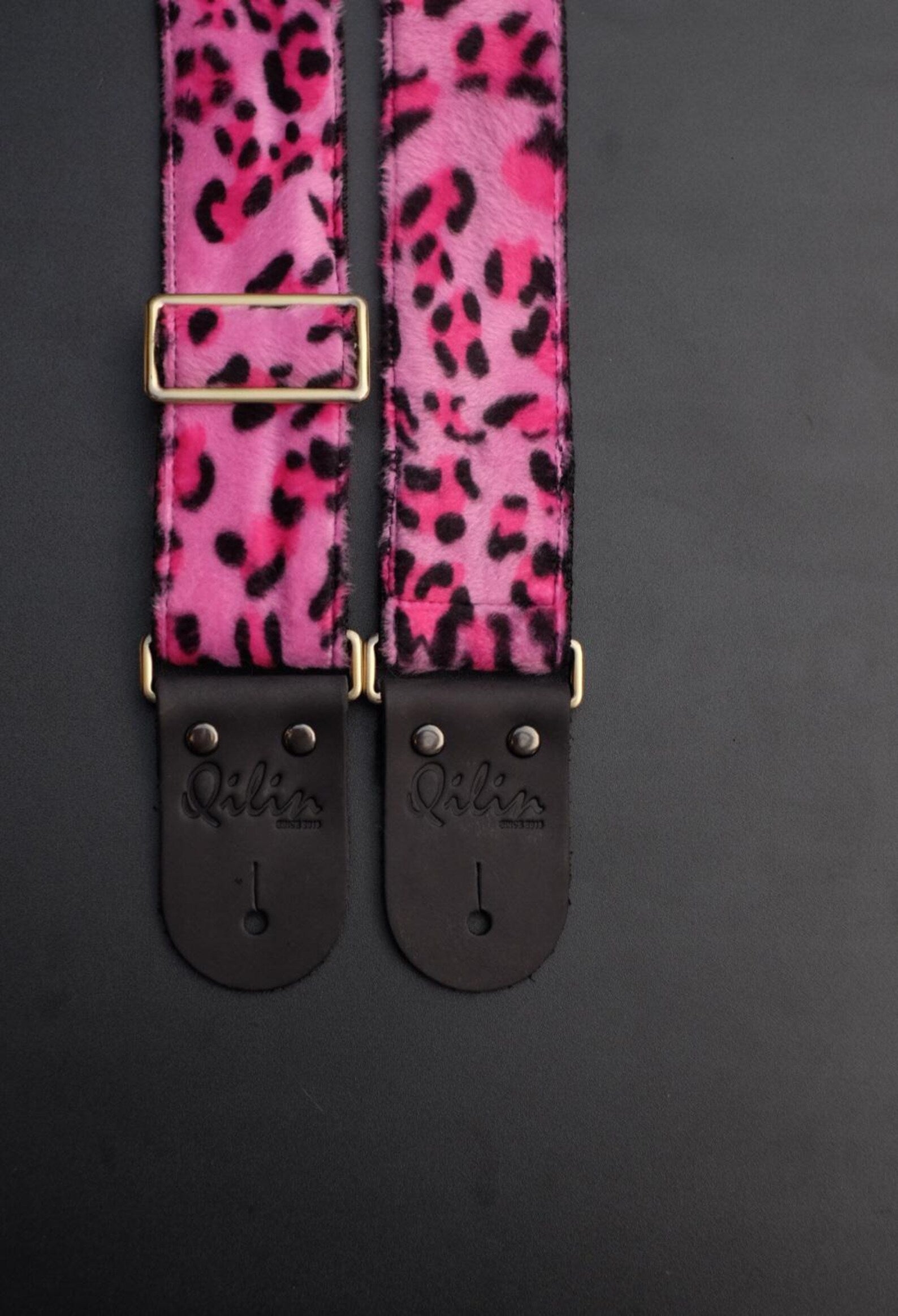 Pink Leopard Guitar Strap