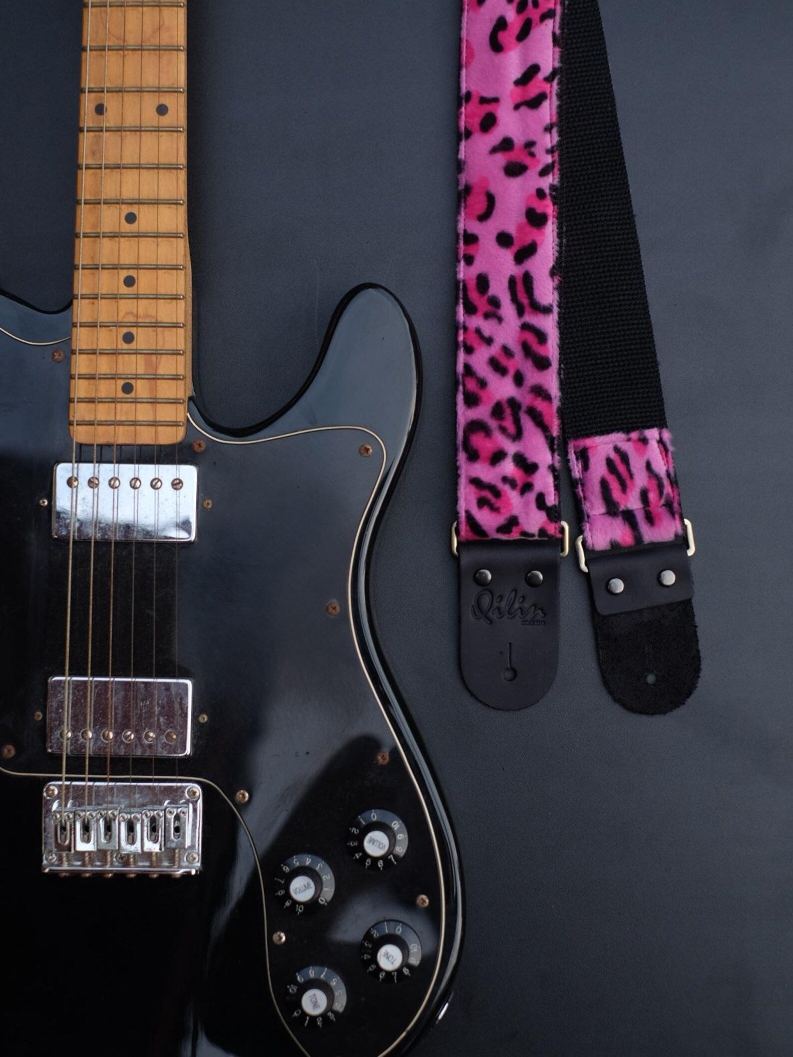 Pink Leopard Guitar Strap