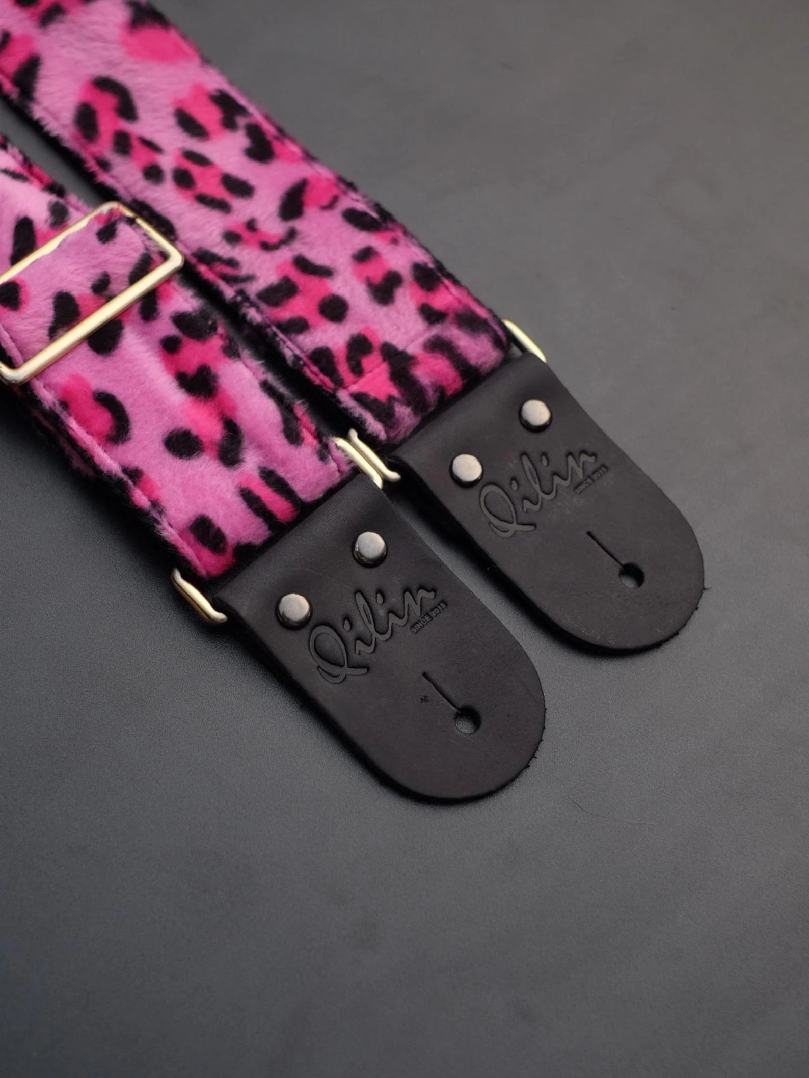Pink Leopard Guitar Strap